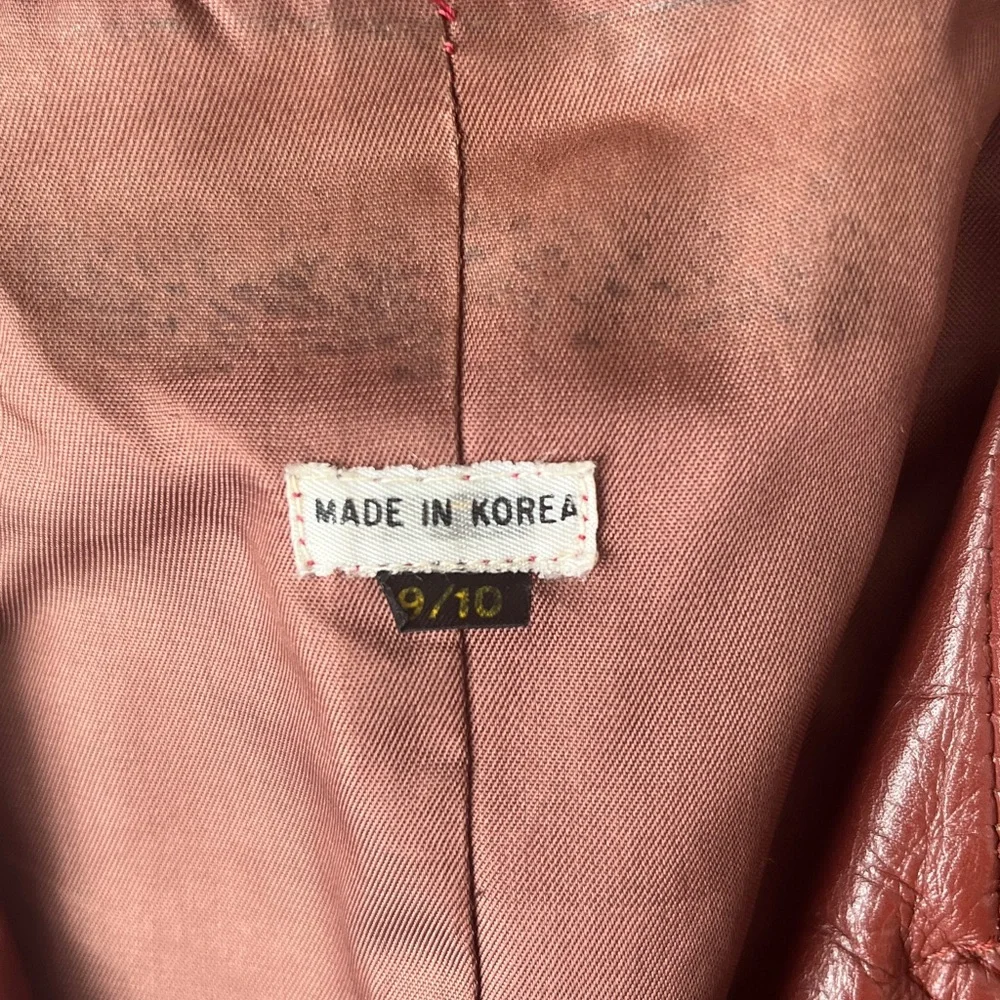 Vintage Red Leather Trench Coat - Picture 2 of 8
